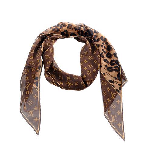 louis vuitton cotton monogram scarve|louis vuitton leopard scarf.